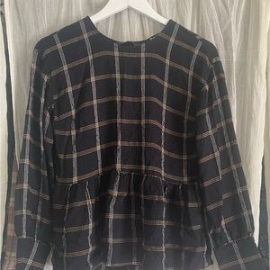 Madewell plaid peplum top